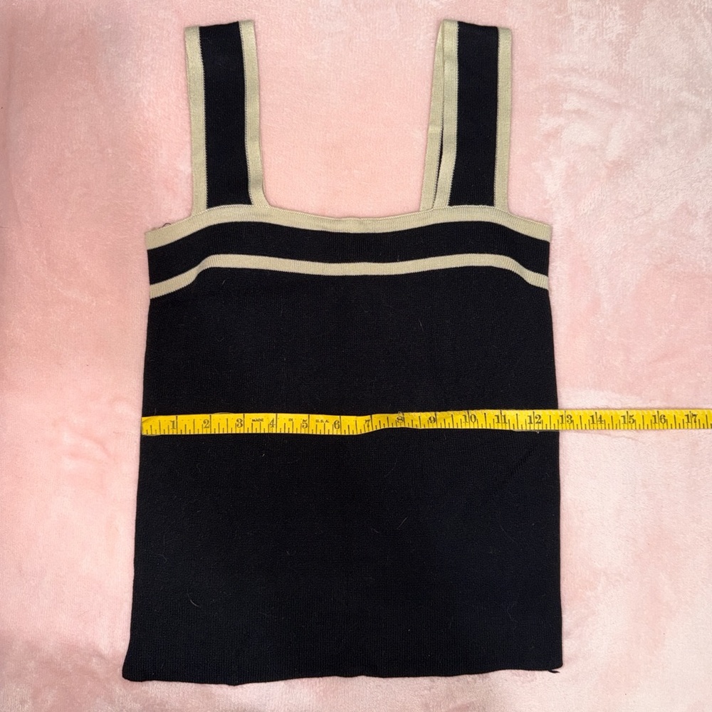Sweet Rain Black and Cream Striped Tank Top